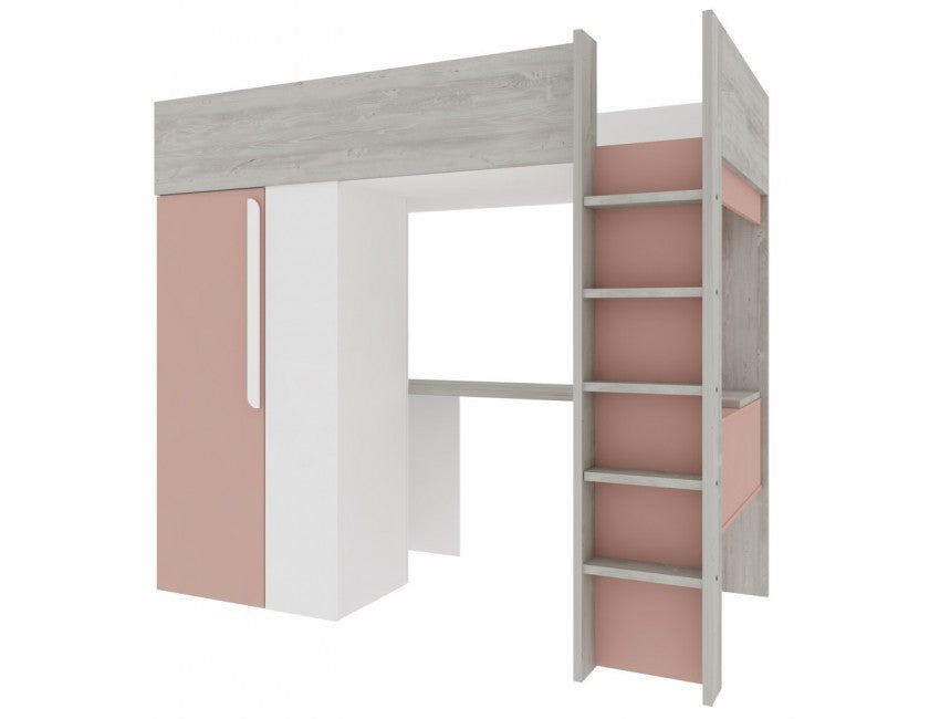 Trasman Studio Loftseng med Garderobe 90x200 - Antique Pink