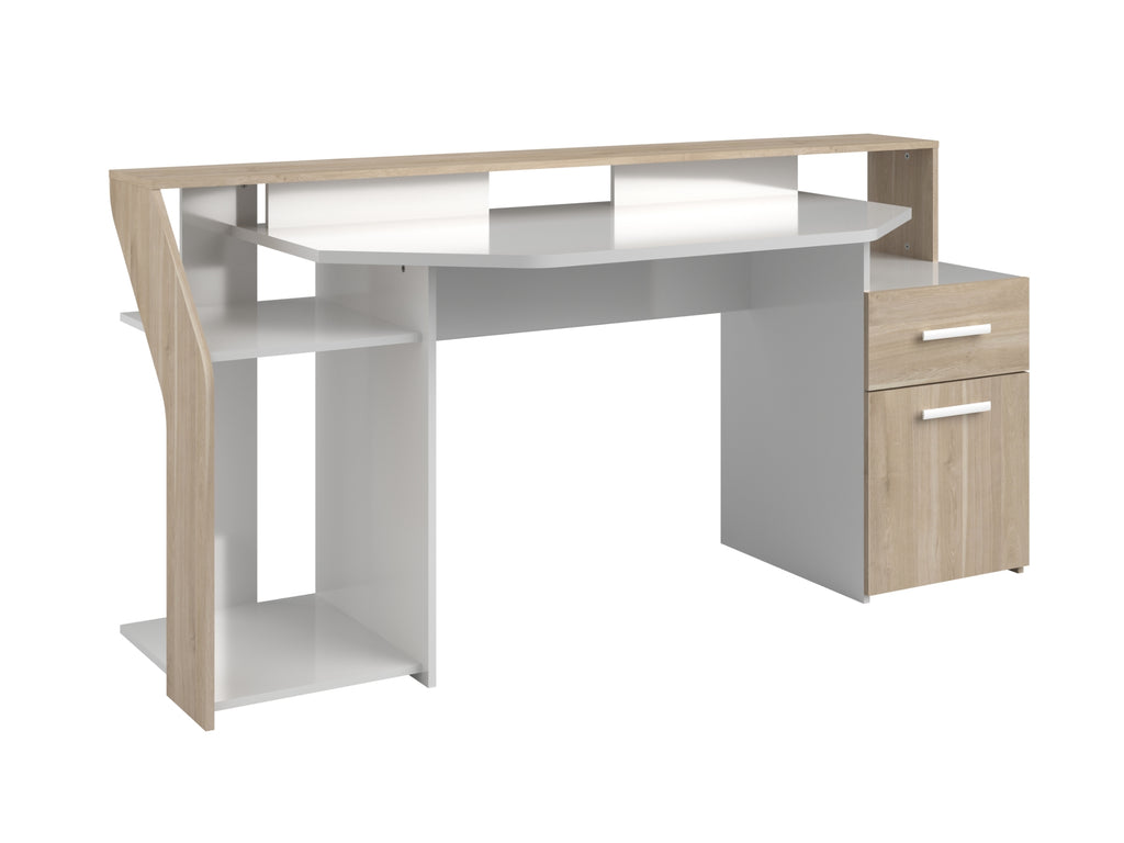 Sylver Gaming Desk 178 cm – Japansk eik / Hvit høyglans