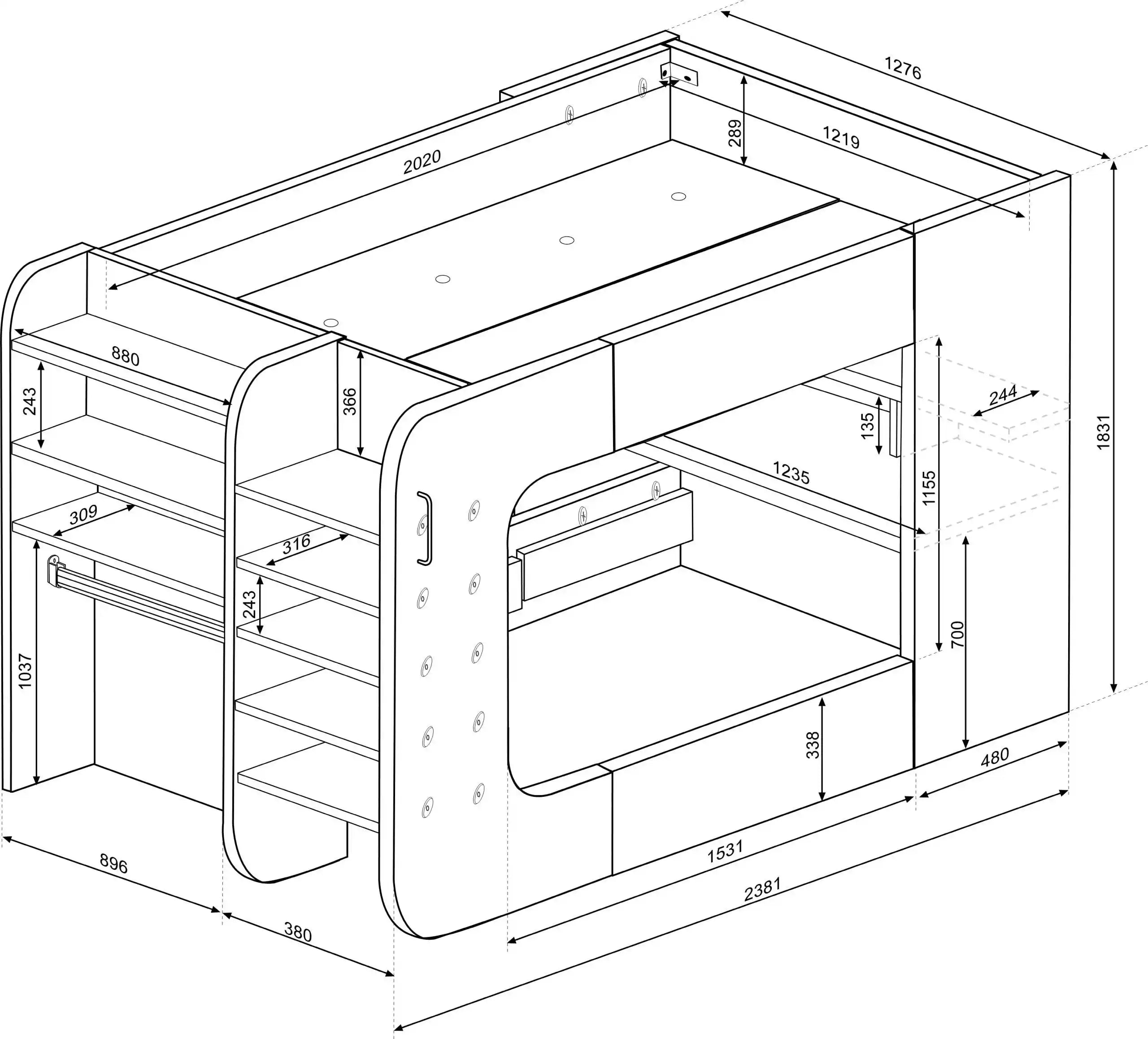 Gamer ULTIMATE loftseng 120x200