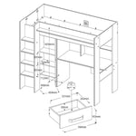 Grayson loftseng med skrivebord og garderobe image