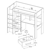Grayson loftseng med skrivebord og garderobe image