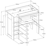 Grayson loftseng med skrivebord og garderobe image