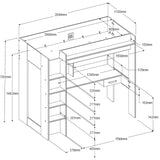 Grayson loftseng med skrivebord og garderobe image