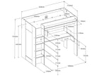 Grayson loftseng med skrivebord og garderobe