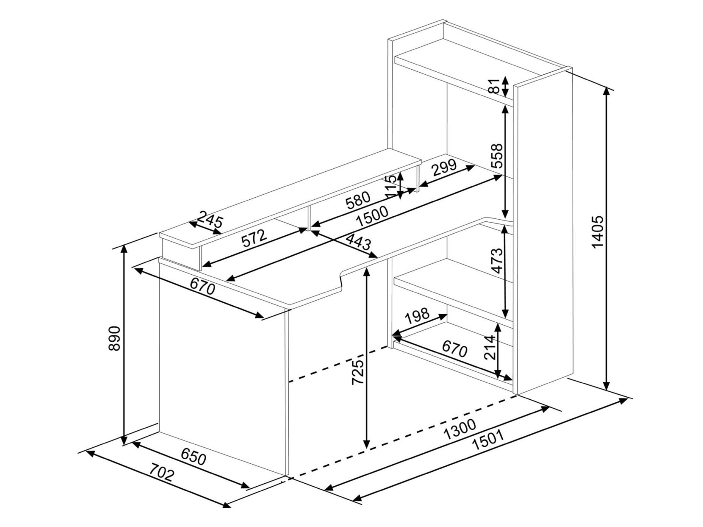 Gamingpult Z med LED og oppbevaringsplass image