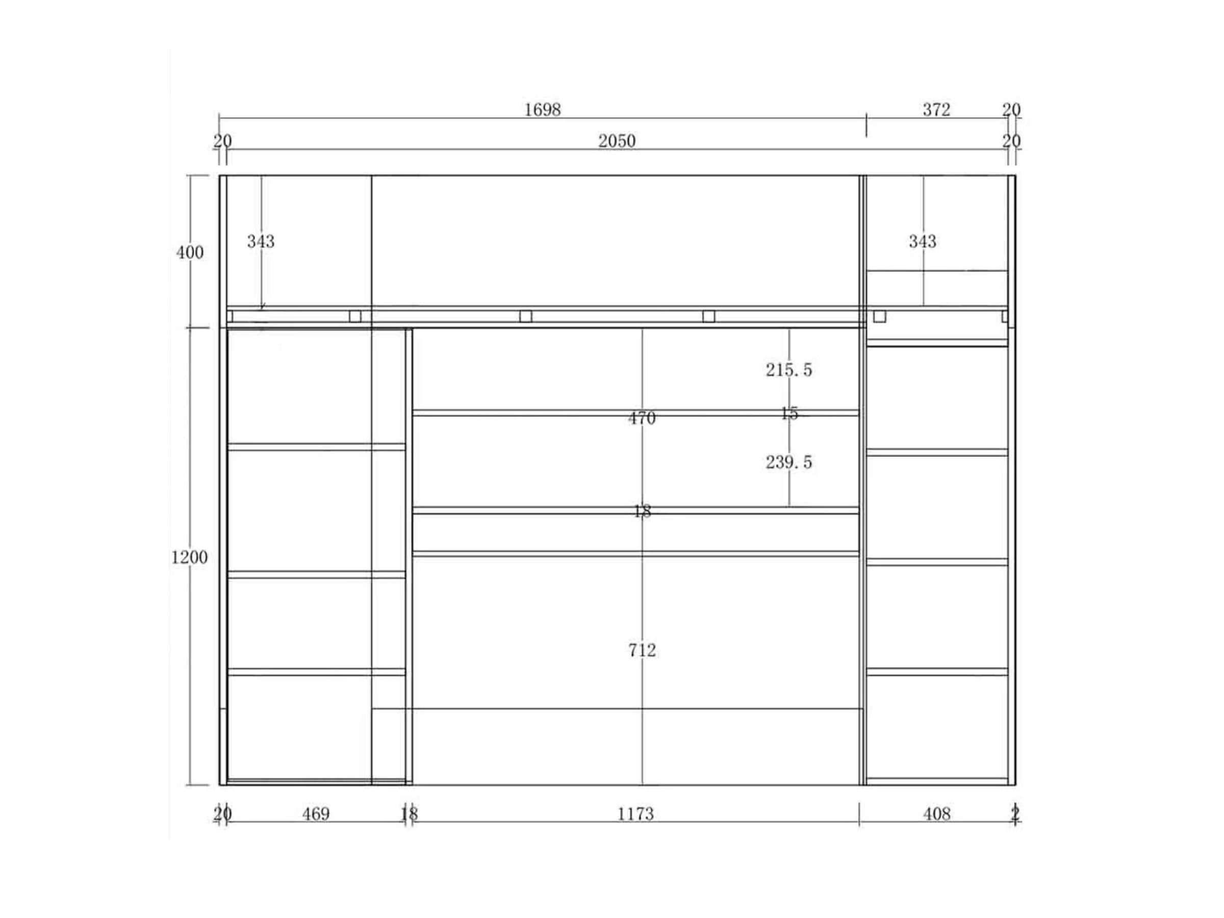 Loftseng med skrivepult 90x200 - Horizon image