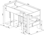 Trasman Studio Loftseng med Garderobe 90x200 - hvit