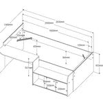 Halvhøy seng med skrivebord 90x200 - JADE image
