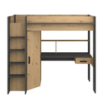 Grayson loftseng med skrivebord og garderobe image