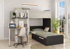 Palatino køyeseng med skrivebord - Shade - 90x190