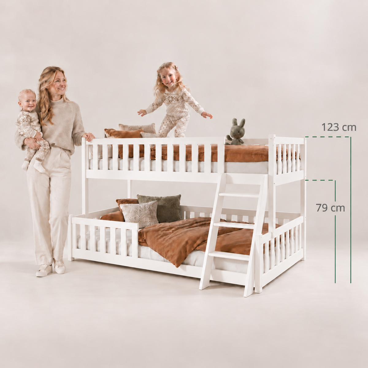 NICE Familiekøye 90x200 / 120x200 – HVIT