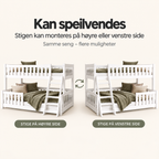 NICE Familiekøye 90x200 / 120x200 – HVIT