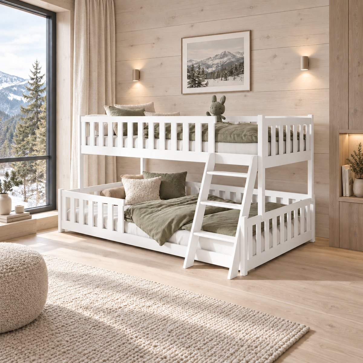 NICE Familiekøye 90x200 / 120x200 – HVIT
