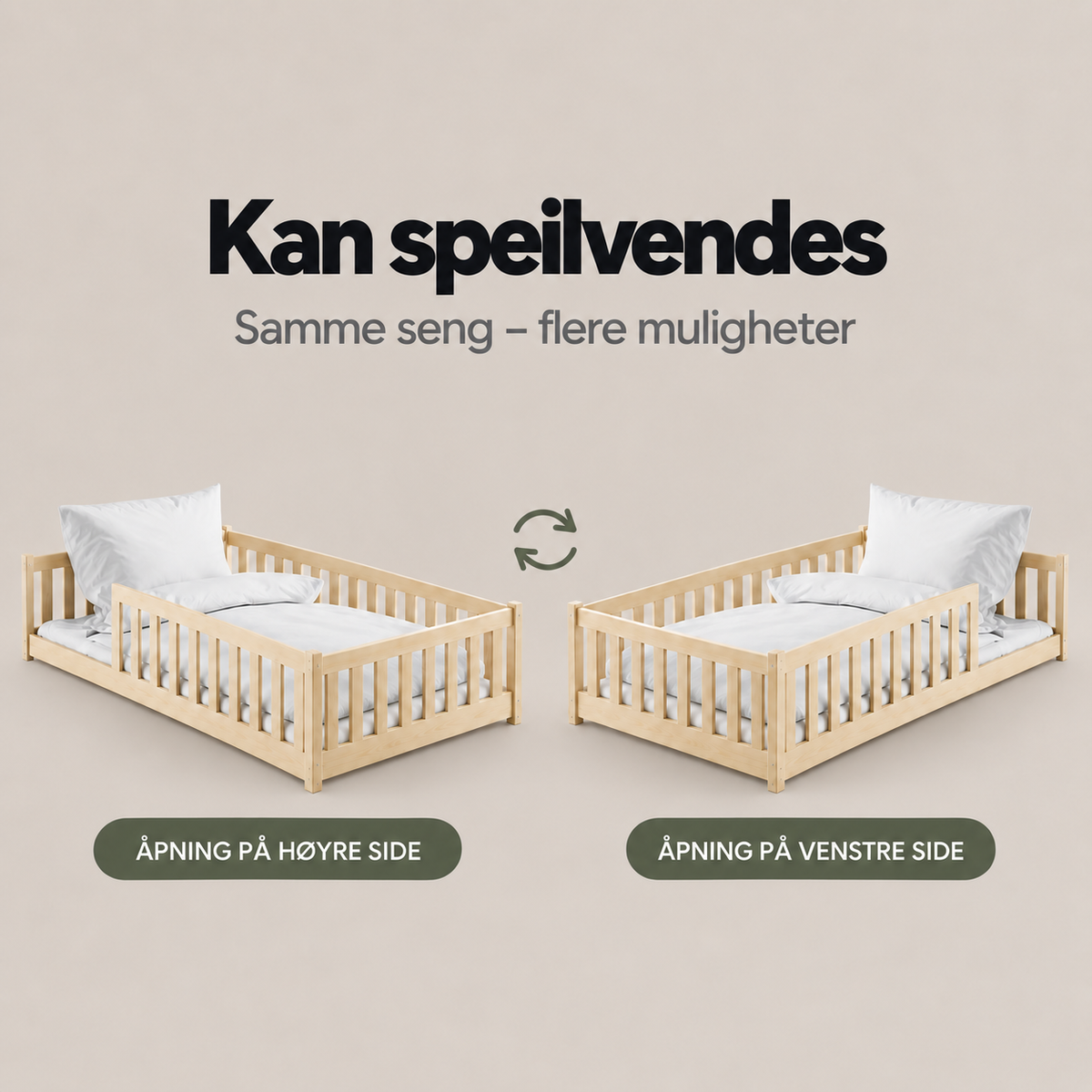 Montessori gulvseng for barn 120x200 – NATUR