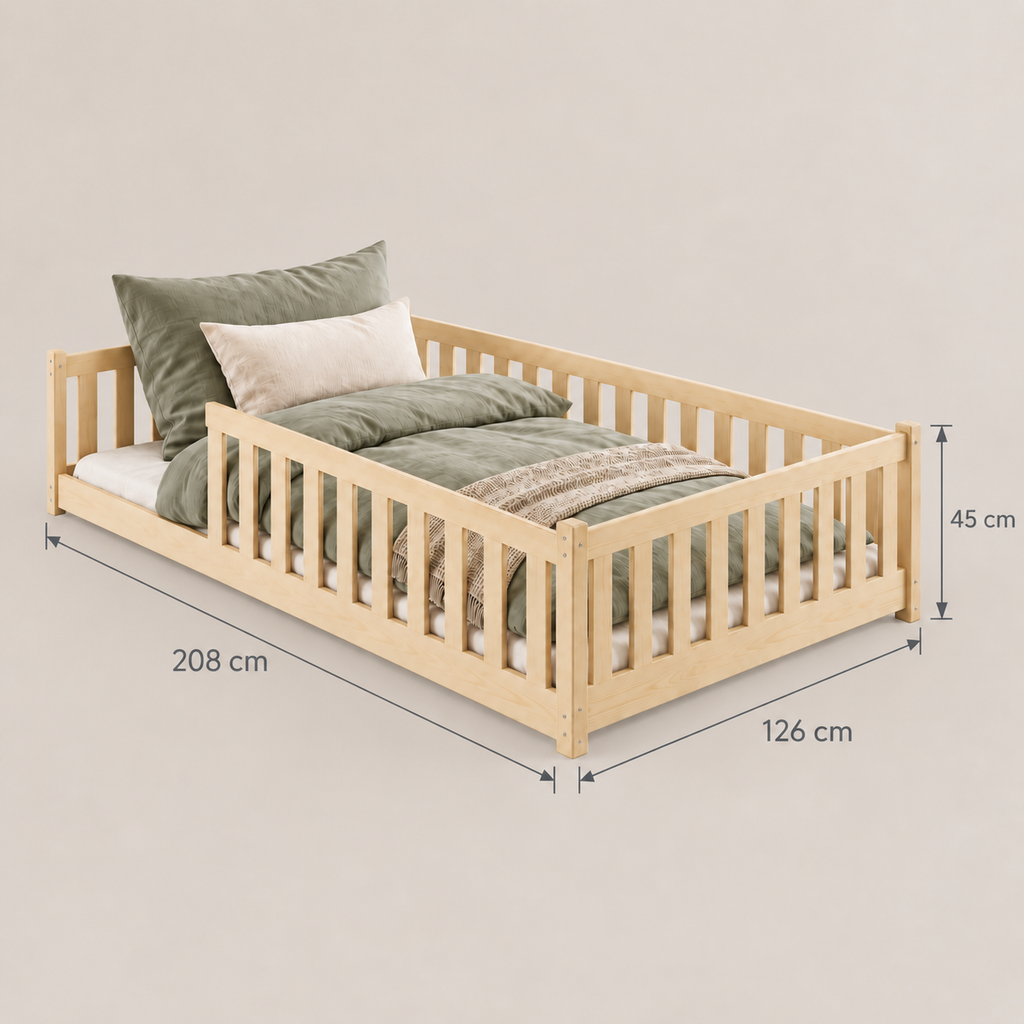 Montessori gulvseng for barn 120x200 – NATUR