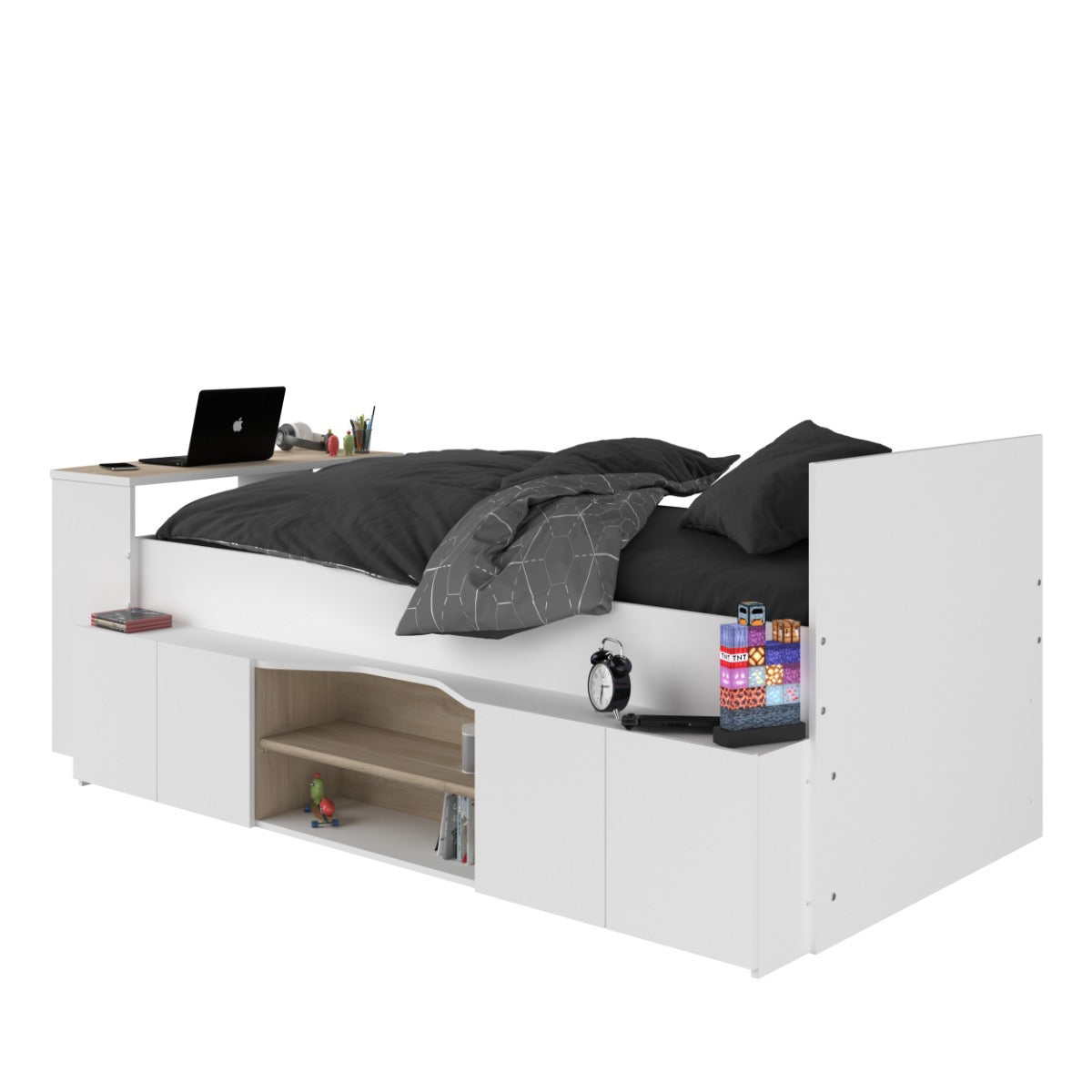 Cleo ungdomsseng 90x200 med skrivebord og hyller