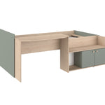 Halvhøy seng med skrivebord 90x200 - JADE image