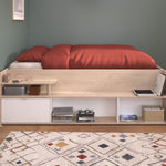 Space-UP 140x200 seng med garderobe og hyller - NATUR image