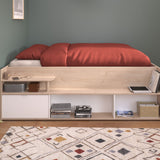 Space-UP 140x200 seng med garderobe og hyller - NATUR image