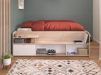 Space-UP 140x200 seng med garderobe og hyller - NATUR
