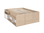 Space-UP 140x200 seng med garderobe og hyller - NATUR