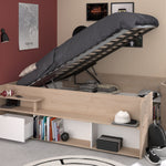 Space-UP 140x200 seng med garderobe og hyller - NATUR image