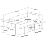 Cleo ungdomsseng 90x200 med skrivebord og hyller image