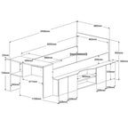 Cleo ungdomsseng 90x200 med skrivebord og hyller