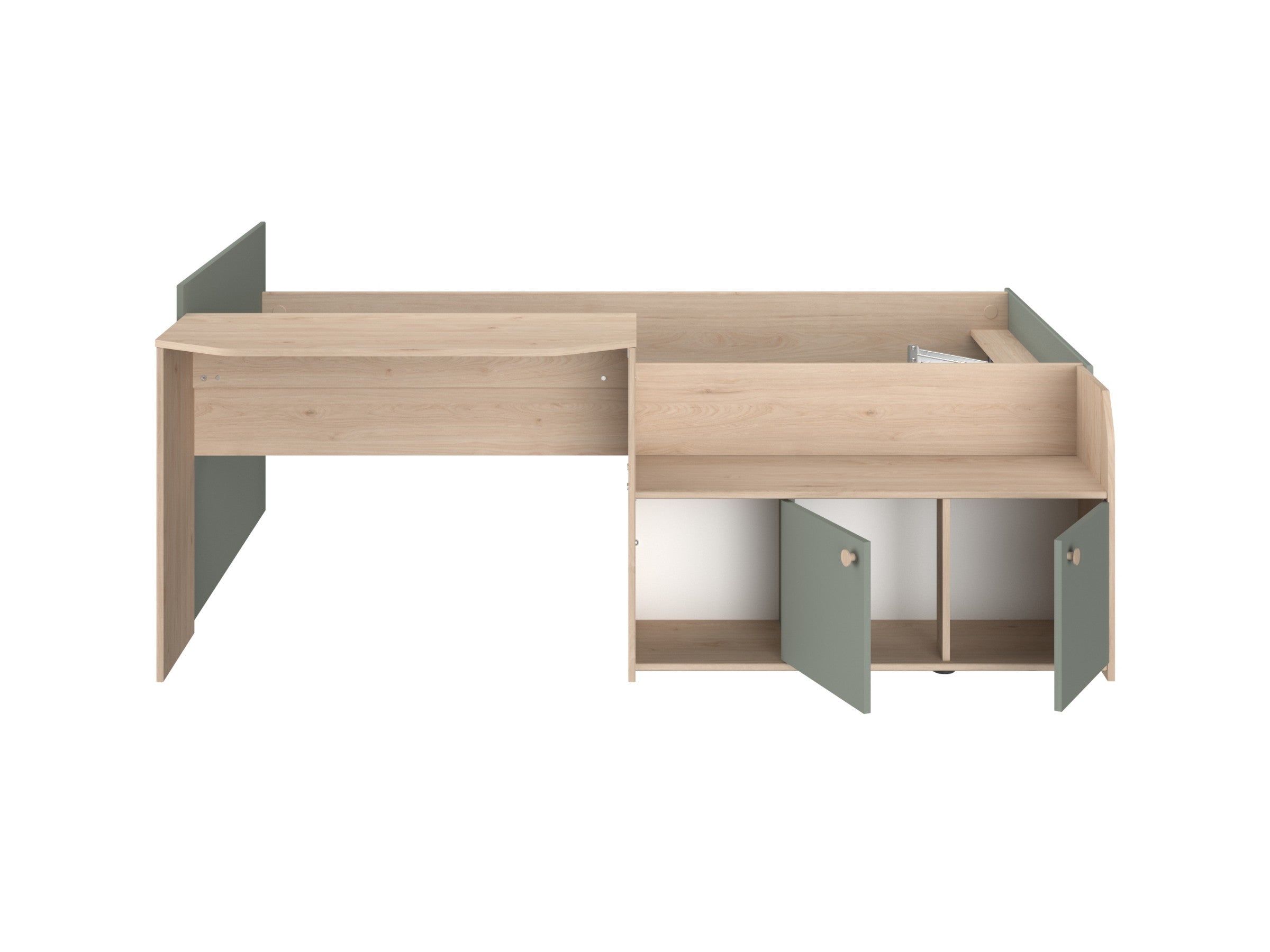 Halvhøy seng med skrivebord 90x200 - JADE image