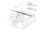 Space-UP 140x200 seng med garderobe og hyller - NATUR