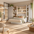 Skapseng Bed Concept 140x200 vertikal i grå matt – miljøbilde