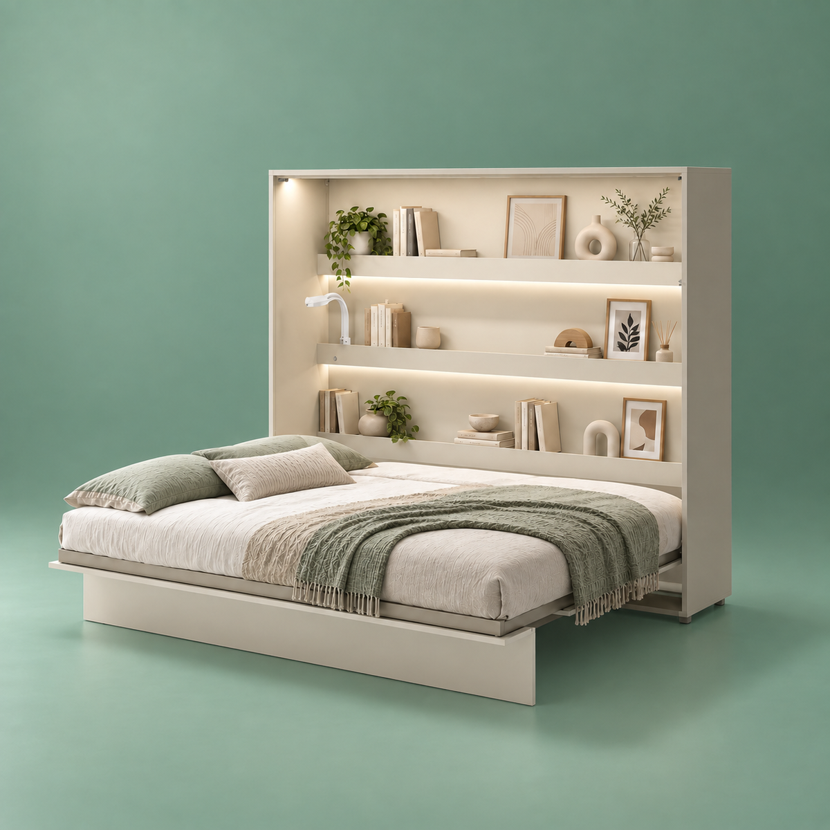 Skapseng Bed Concept 160x200 horisontal i kasjmir fra Lenart