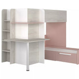 Palatino våningssäng med skrivbord - Antik Rosa - 90x190 image