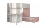 Palatino køyeseng med skrivebord - Antique Pink - 90x190