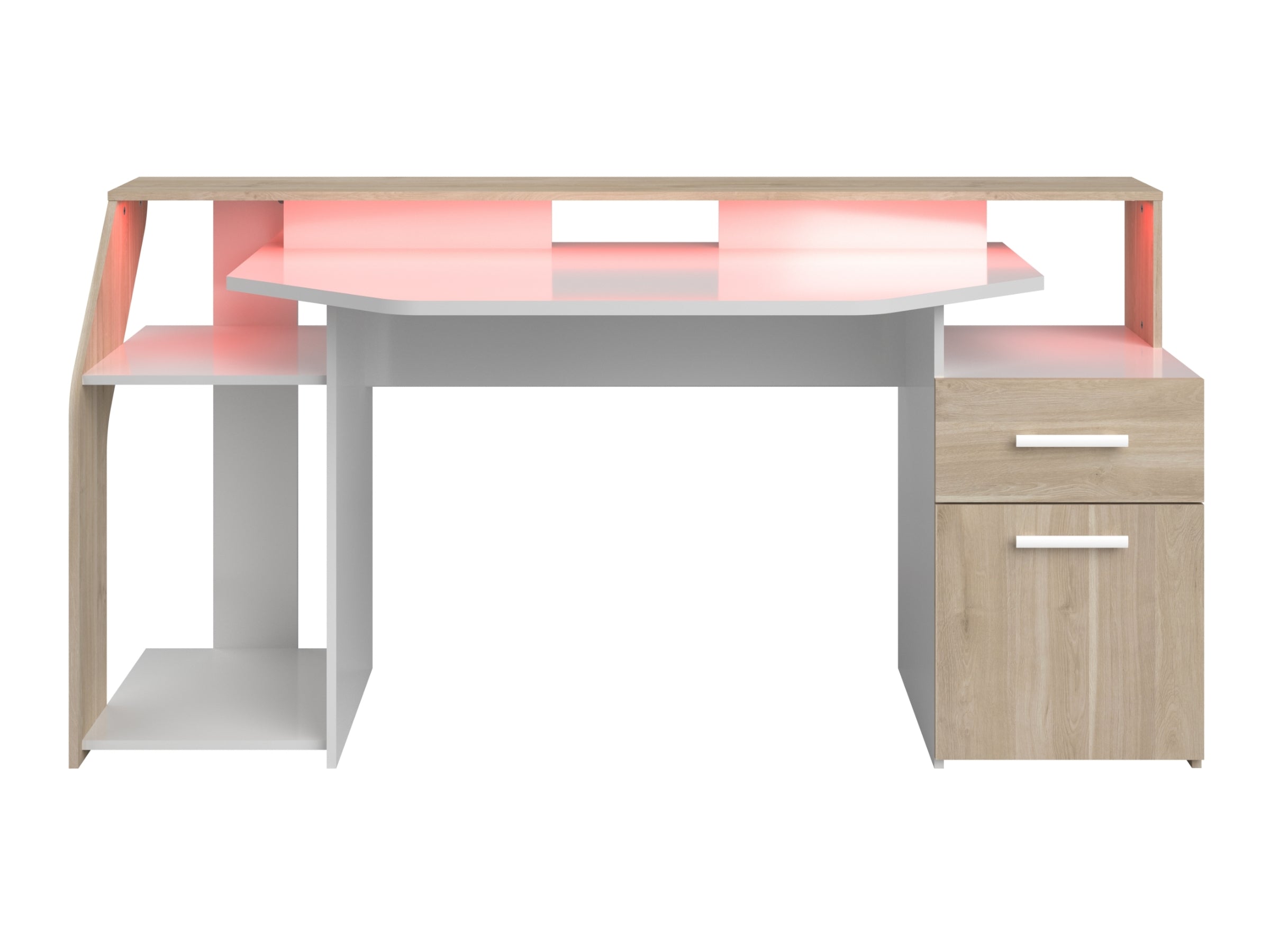 Sylver Gaming Desk 178 cm – Japansk eik / Hvit høyglans image