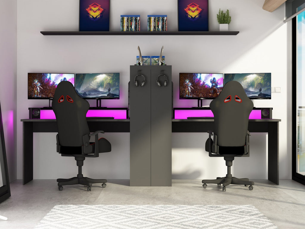 Gamingpult Z med LED og oppbevaringsplass