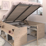 Space-UP 140x200 seng med garderobe og hyller - NATUR image