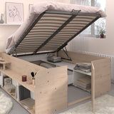 Space-UP 140x200 seng med garderobe og hyller - NATUR image