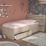 Escale seng 90x200 med 2 skuffer i Japanese Oak image