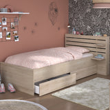 Escale seng 90x200 med 2 skuffer i Japanese Oak image