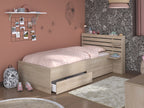 Escale seng 90x200 med 2 skuffer i Japanese Oak