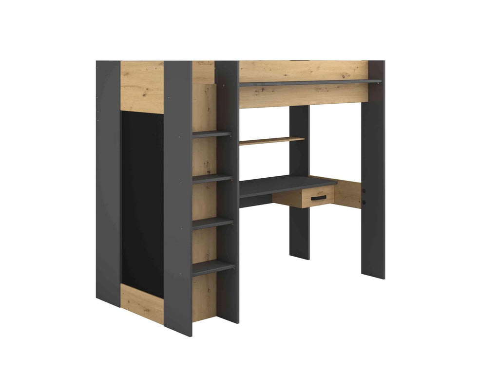 Grayson loftseng med skrivebord og garderobe