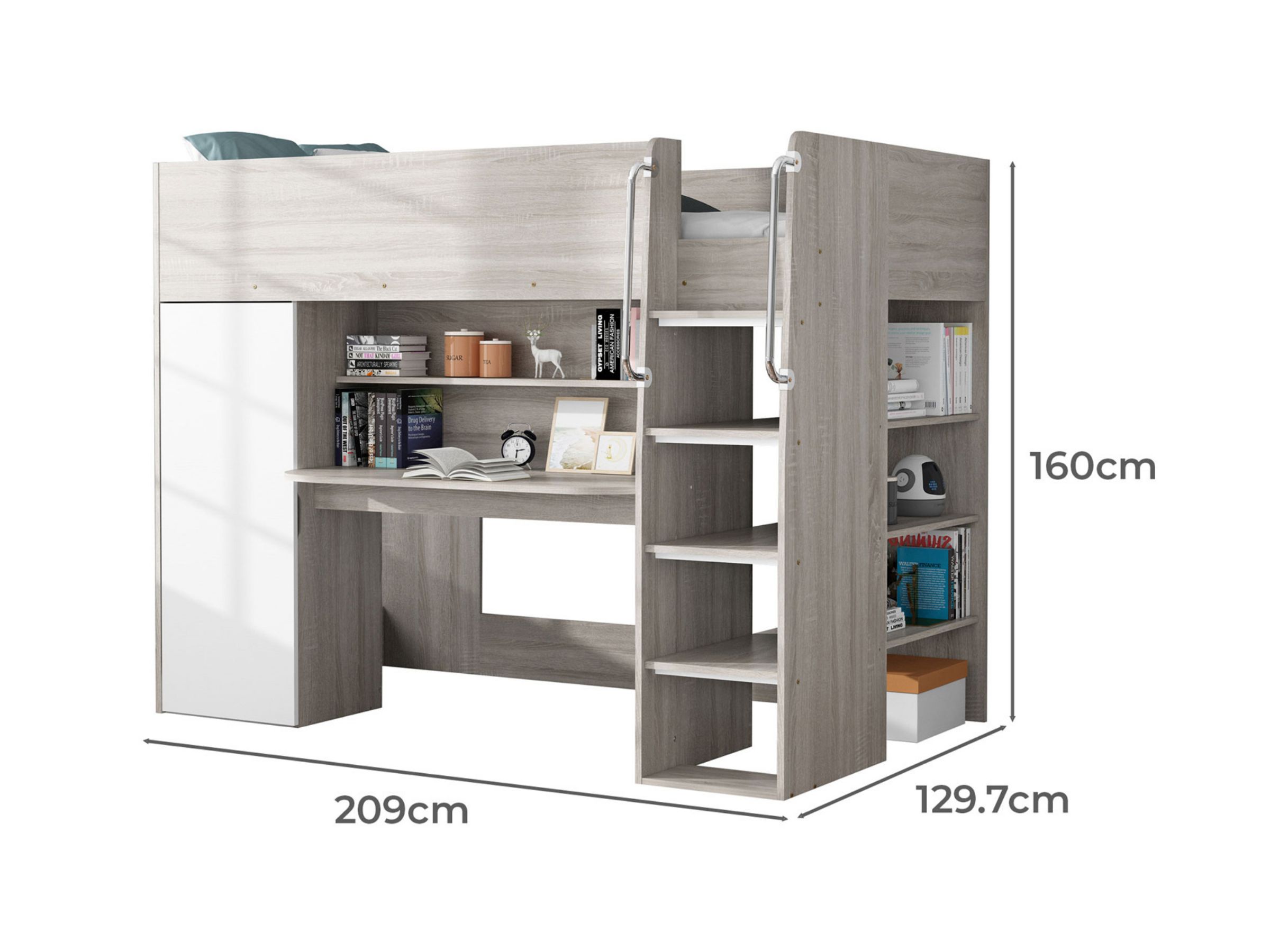 Loftseng med skrivepult 90x200 - Horizon image