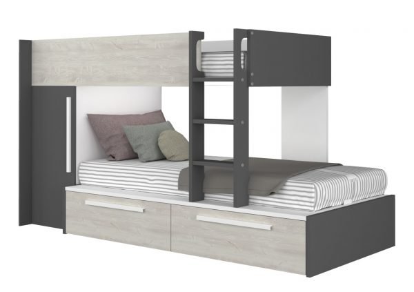 Køyeseng Rocky med garderobe 90x200