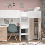 Loftseng Everest 90x200 med skrivebord i lekkert fransk design image