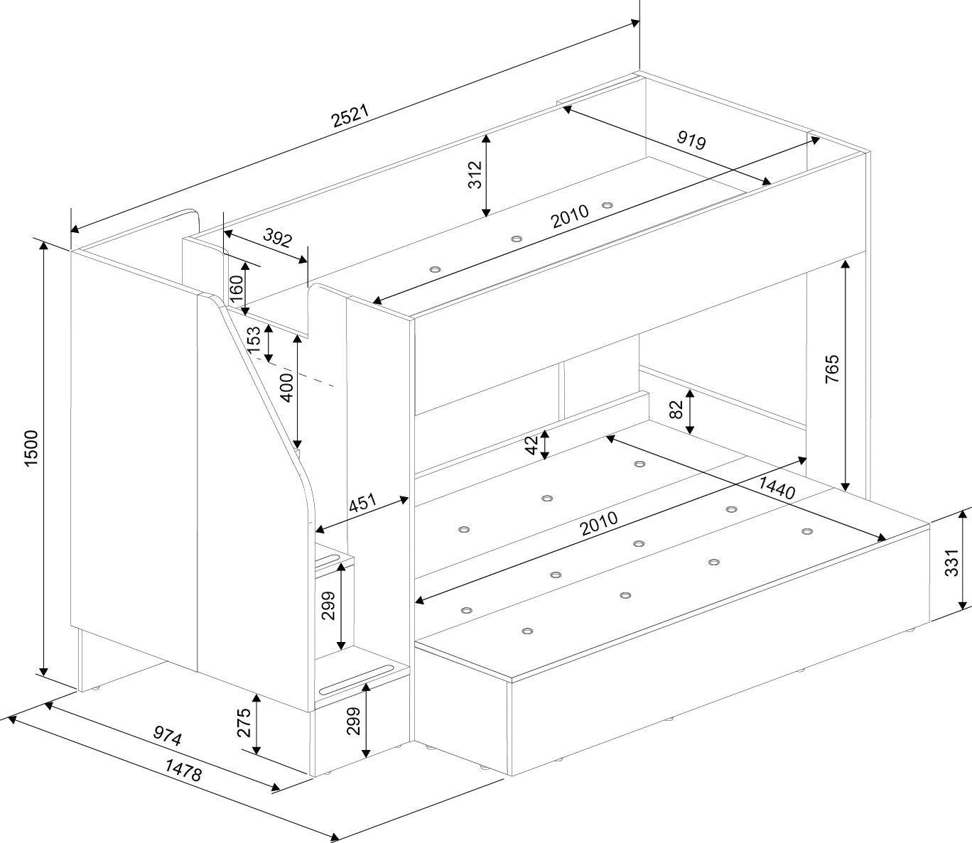 Køyeseng Easy family 90x200/140x200 image